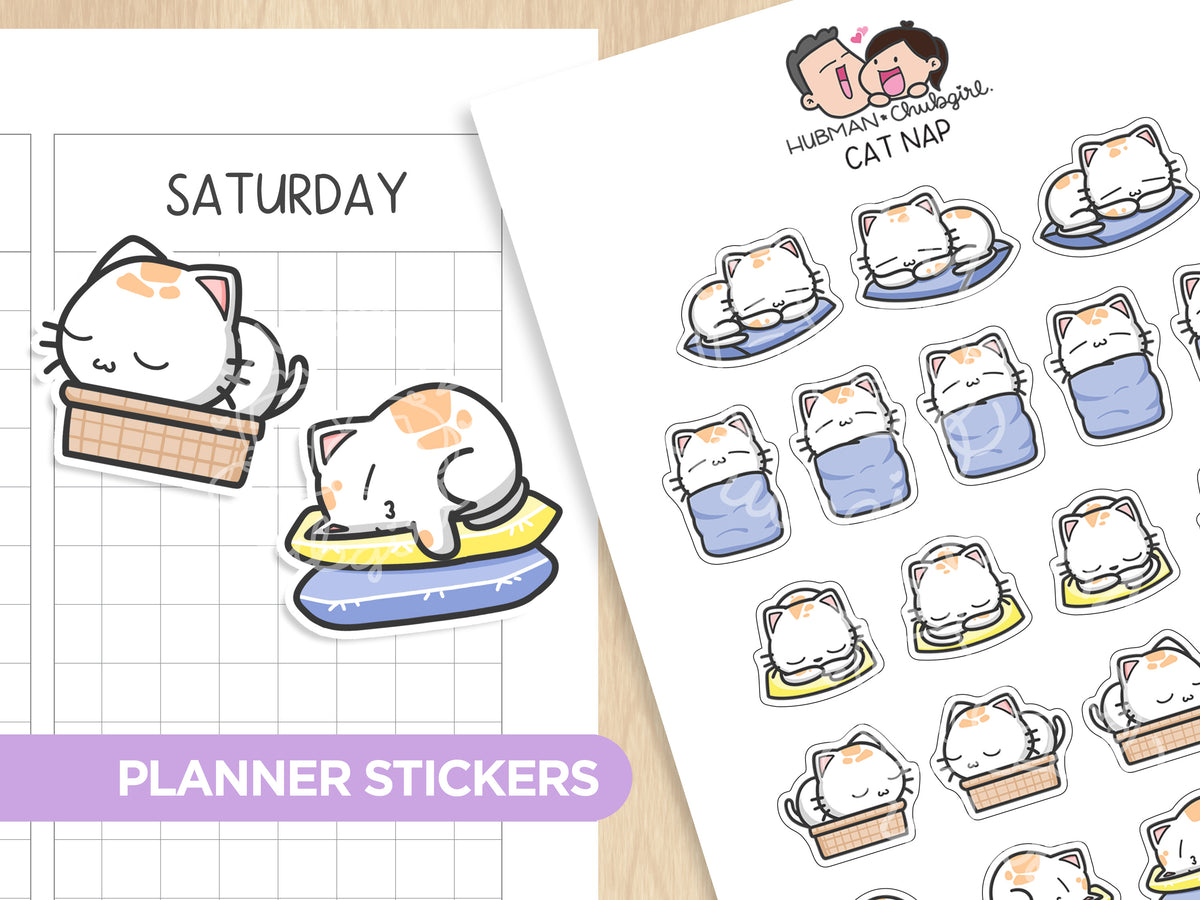 Cat Nap Planner Stickers – Hubman and Chubgirl